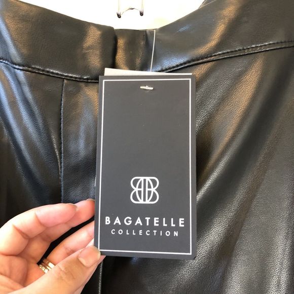 Bagatelle Wide Leg High Waisted Cropped Faux Leather Trouser Black XL NWT’s - Picture 8 of 13